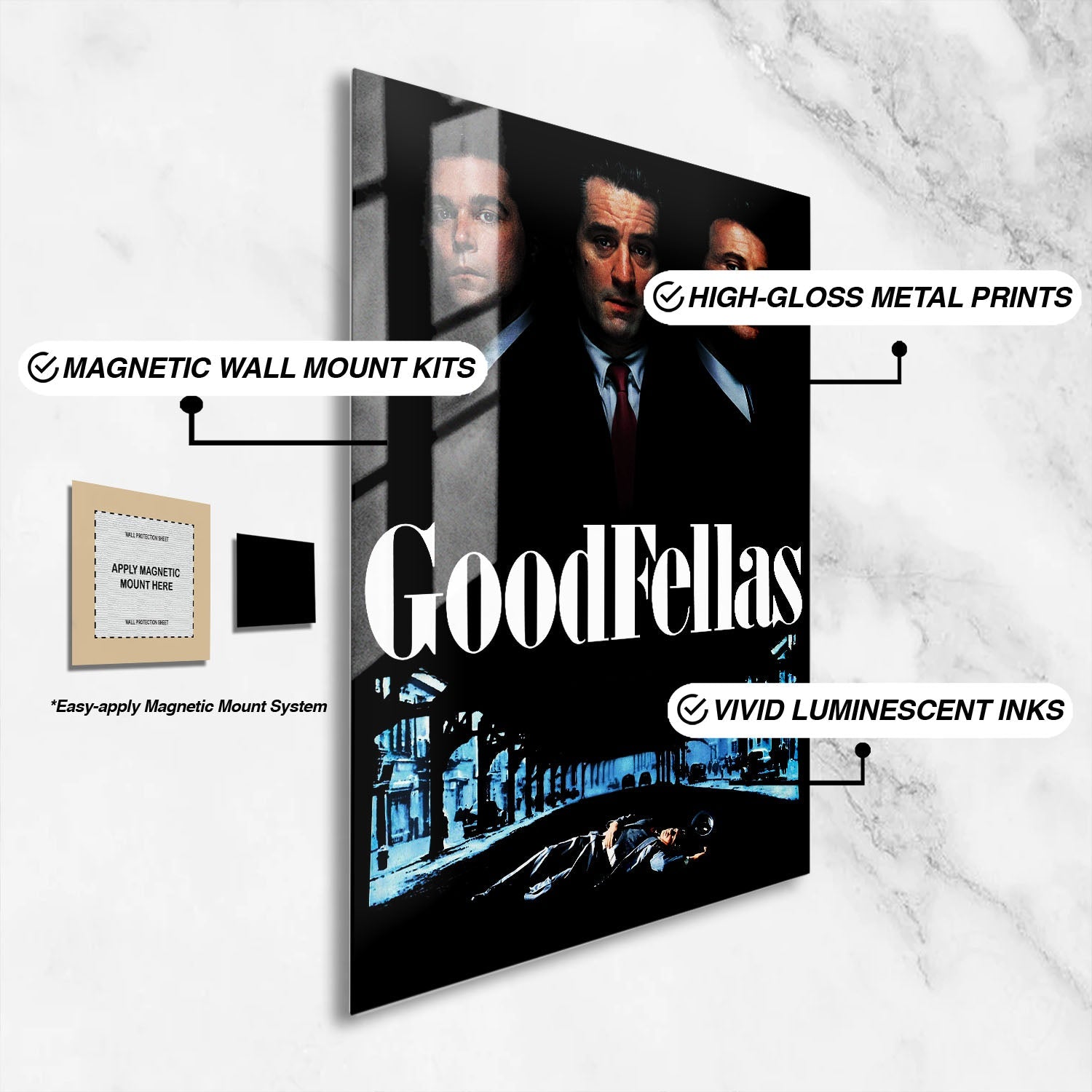 Flex Designs Metal Poster Goodfellas Cinematic 16 x 24" Home Goods - Movie 1990 Movie Metal Poster