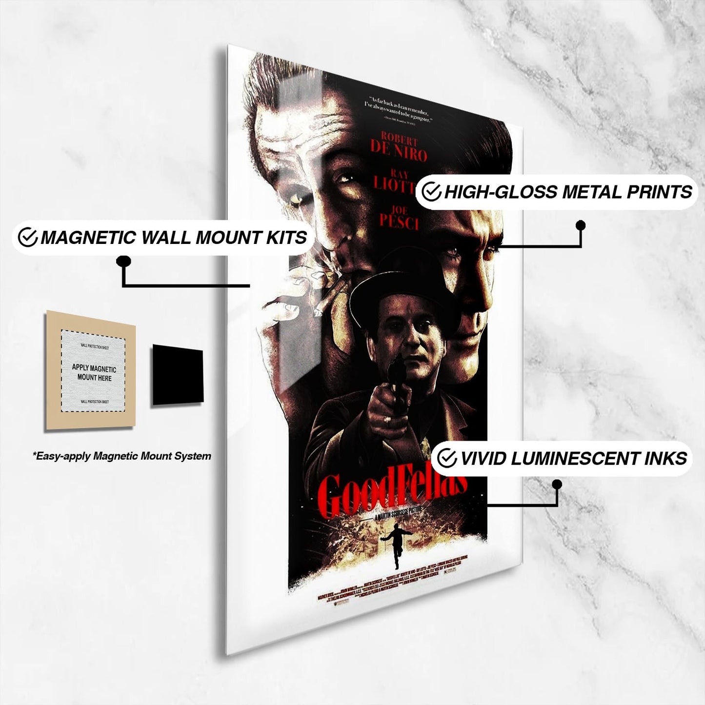 Flex Designs Metal Poster Goodfellas 16 x 24" Home Goods - Movie 1990 Movie Metal Poster