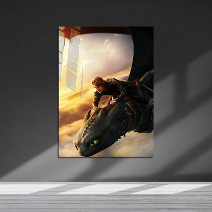 Flex Designs Metal Poster How To Train Your Dragon Textless 5 x 7" Home Goods - Movie 2010 Movie Metal Poster