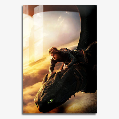 Flex Designs Metal Poster How To Train Your Dragon Textless 11 x 17" Home Goods - Movie 2010 Movie Metal Poster
