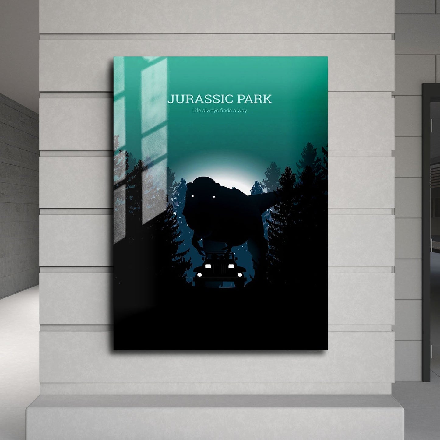 Flex Designs Metal Poster Jurassic Park Minimalist 24 x 36" Home Goods - Movie 1993 Movie Metal Poster