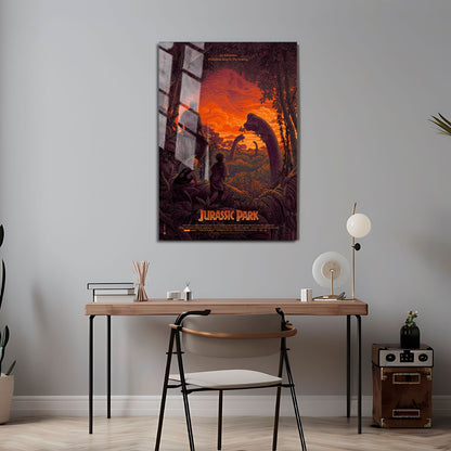 Flex Designs Metal Poster Jurassic Park Cartoonified 24 x 36" Home Goods - Movie 1993 Movie Metal Poster