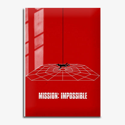 Flex Designs Metal Poster Mission Impossible Red Minimalist 11 x 17" Home Goods - Movie 2025 Movie Metal Poster