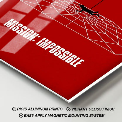 Flex Designs Metal Poster Mission Impossible Red Minimalist 11 x 17" Home Goods - Movie 2025 Movie Metal Poster