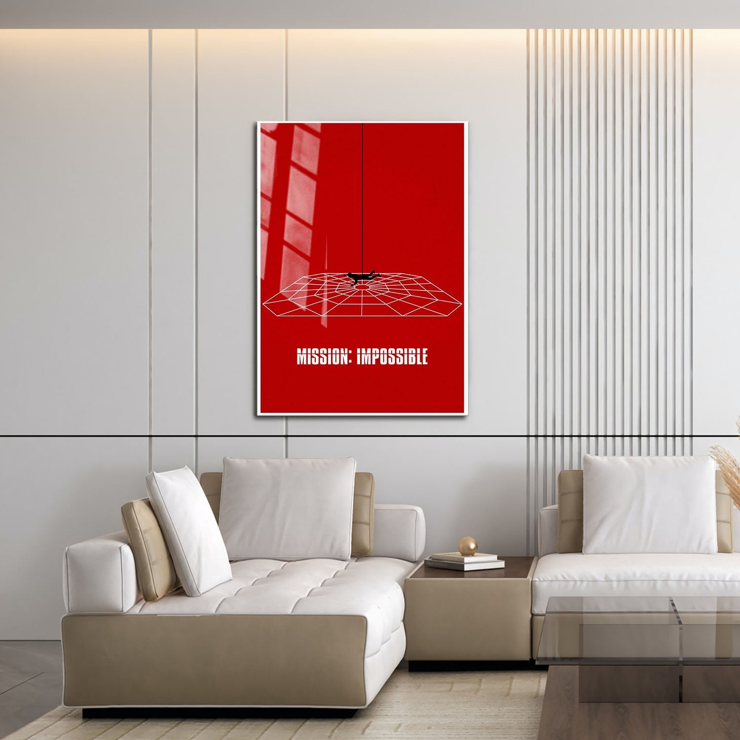 Flex Designs Metal Poster Mission Impossible Red Minimalist 16 x 24" Home Goods - Movie 2025 Movie Metal Poster