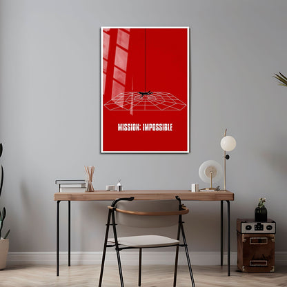 Flex Designs Metal Poster Mission Impossible Red Minimalist 24 x 36" Home Goods - Movie 2025 Movie Metal Poster