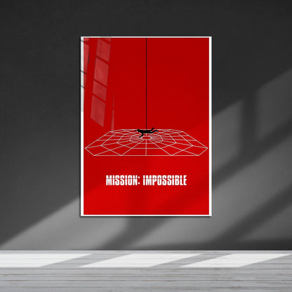 Flex Designs Metal Poster Mission Impossible Red Minimalist 5 x 7" Home Goods - Movie 2025 Movie Metal Poster