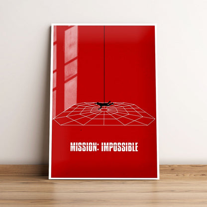 Mission Impossible Red Minimalist Movie Metal Poster
