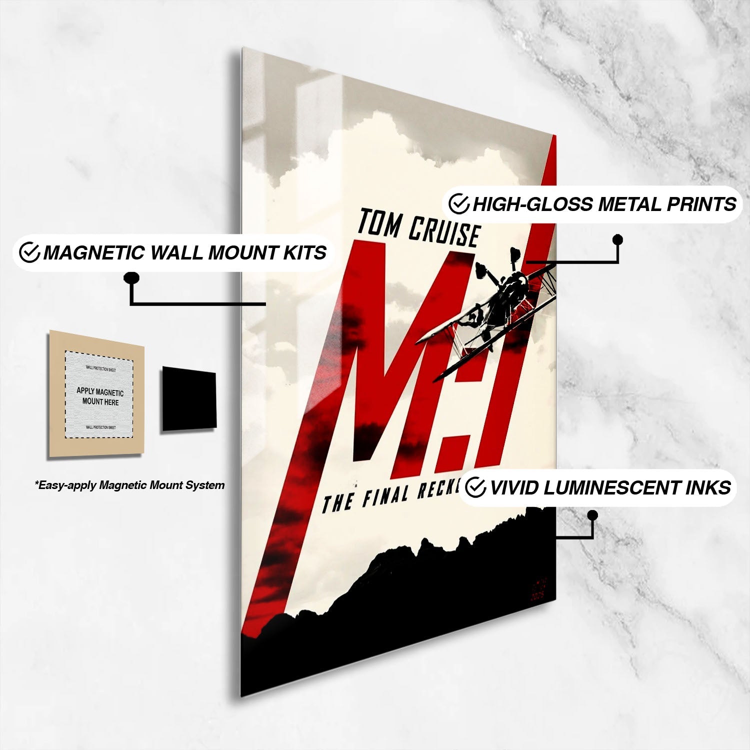 Flex Designs Metal Poster Mission Impossible The Final Reckoning Teaser 16 x 24" Home Goods - Movie 2025 Movie Metal Poster