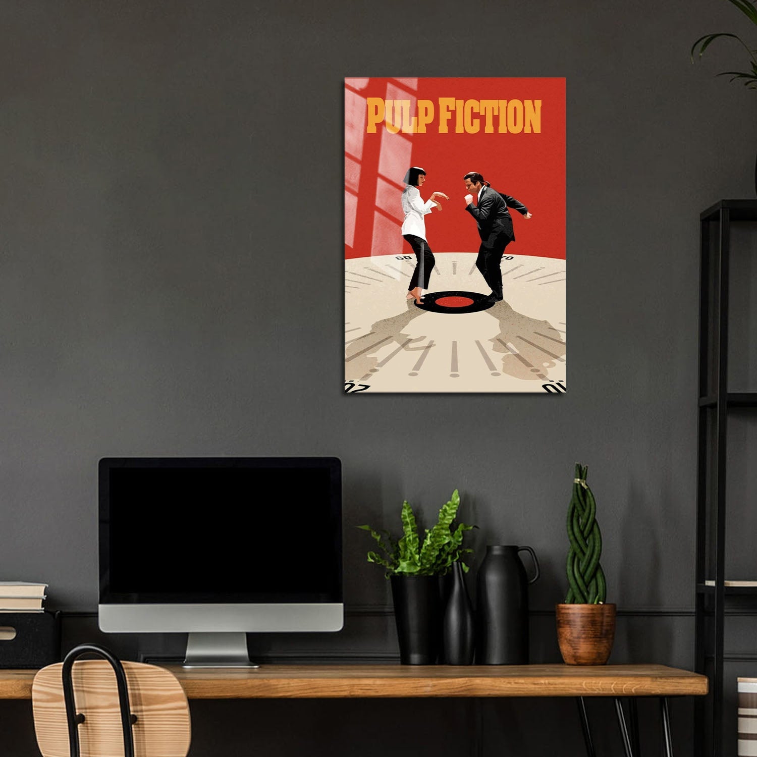 Flex Designs Metal Poster Pulp Fiction Cartoon 5 x 7" Home Goods - Movie 1994 Movie Metal Poster