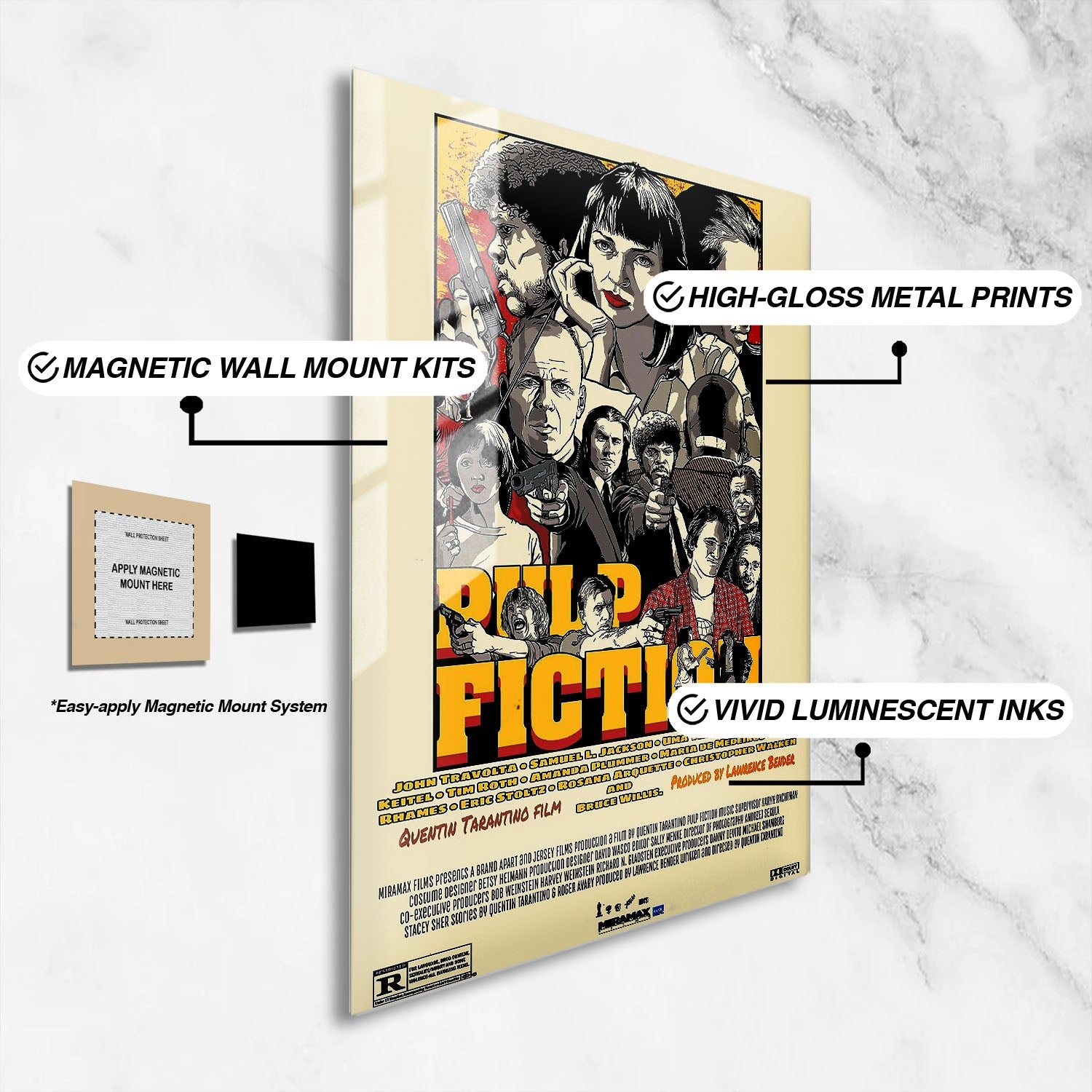 Flex Designs Metal Poster Pulp Fiction Final 16 x 24" Home Goods - Movie 1994 Movie Metal Poster