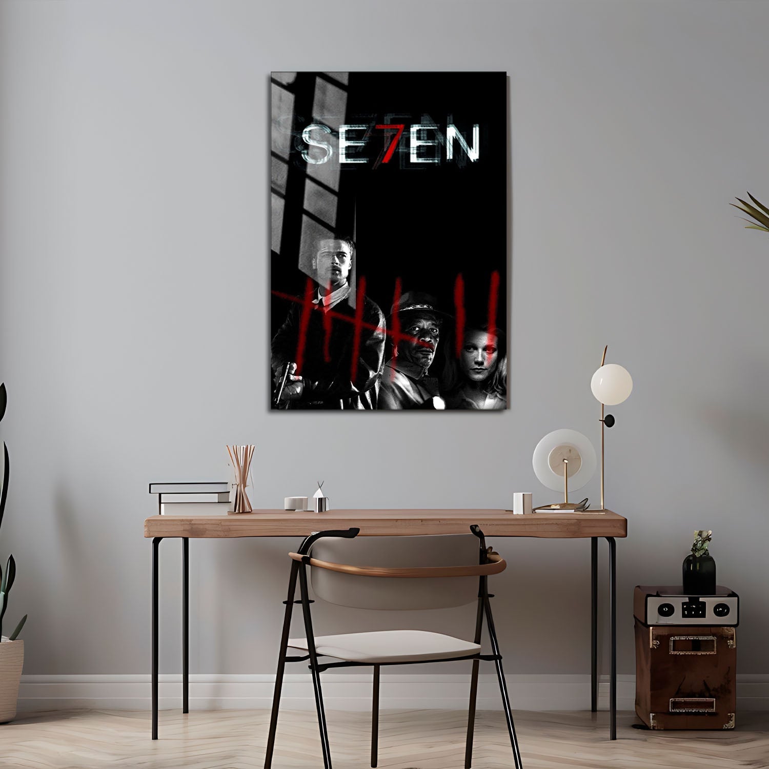 Flex Designs Metal Poster Seven Horror 24 x 36" Home Goods - Movie 1995 Movie Metal Poster