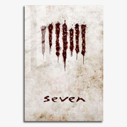 Flex Designs Metal Poster Seven Sins 11 x 17" Home Goods - Movie 1995 Movie Metal Poster