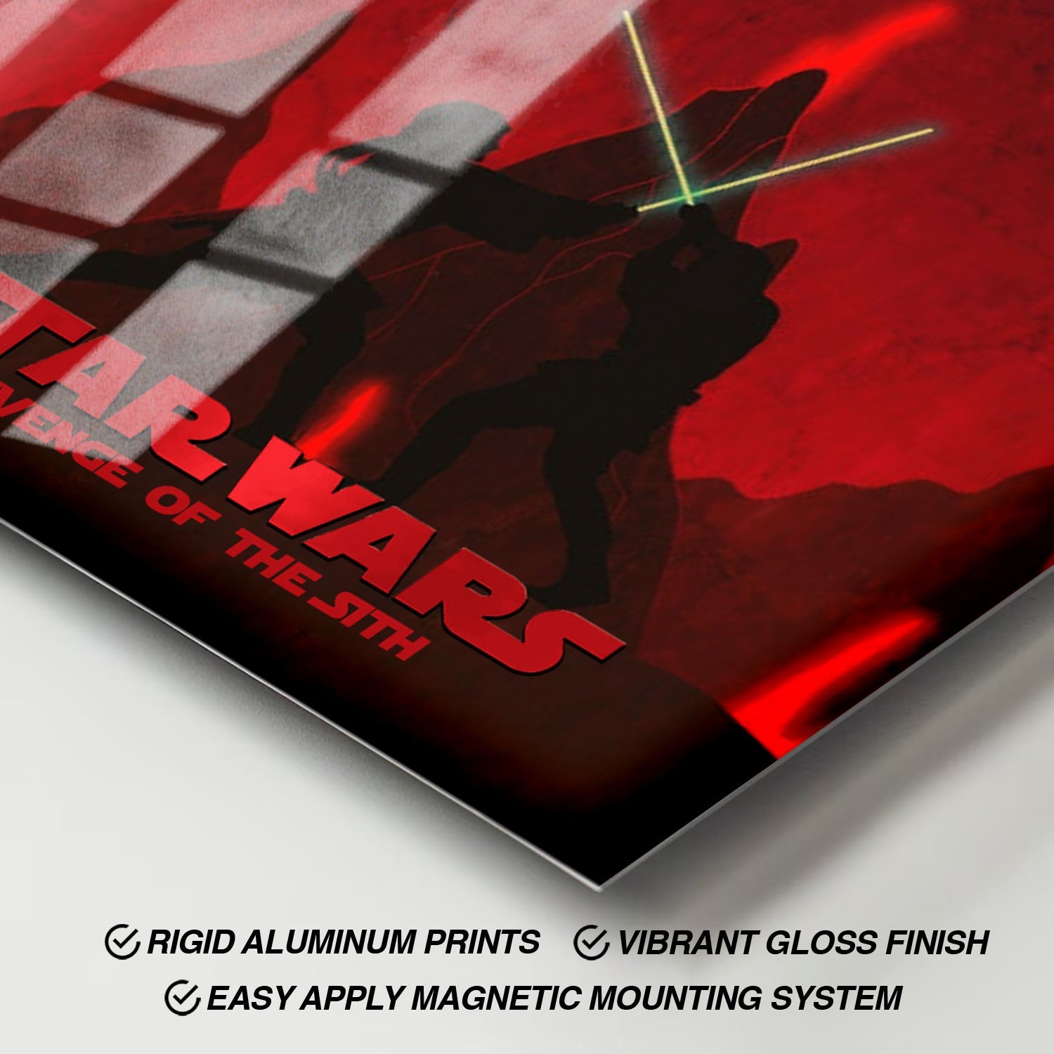 Flex Designs Metal Poster Star Wars Episode III Revenge of the Sith Red Minimalist 11 x 17" Home Goods - Movie 2005 Movie Metal Poster
