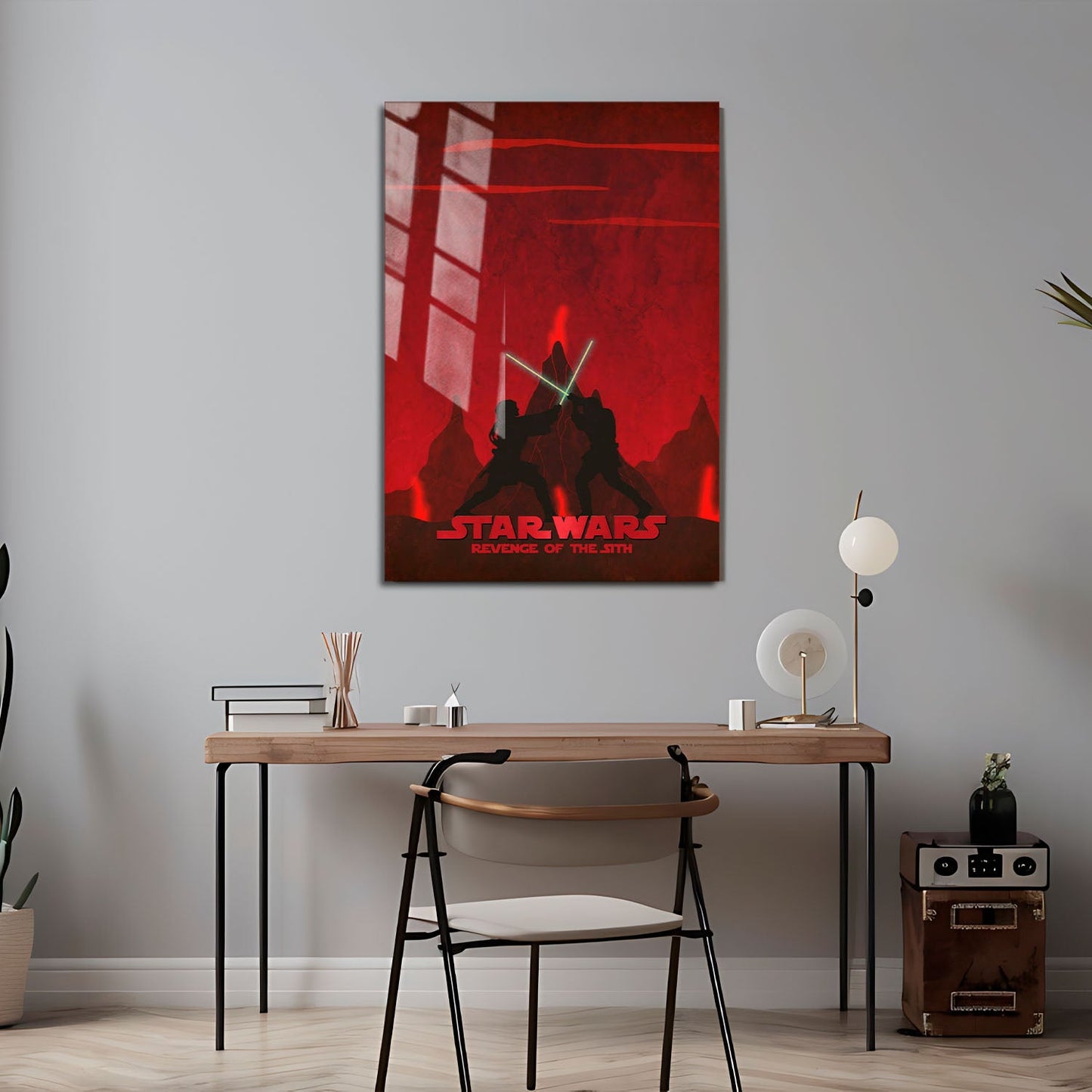 Flex Designs Metal Poster Star Wars Episode III Revenge of the Sith Red Minimalist 24 x 36" Home Goods - Movie 2005 Movie Metal Poster