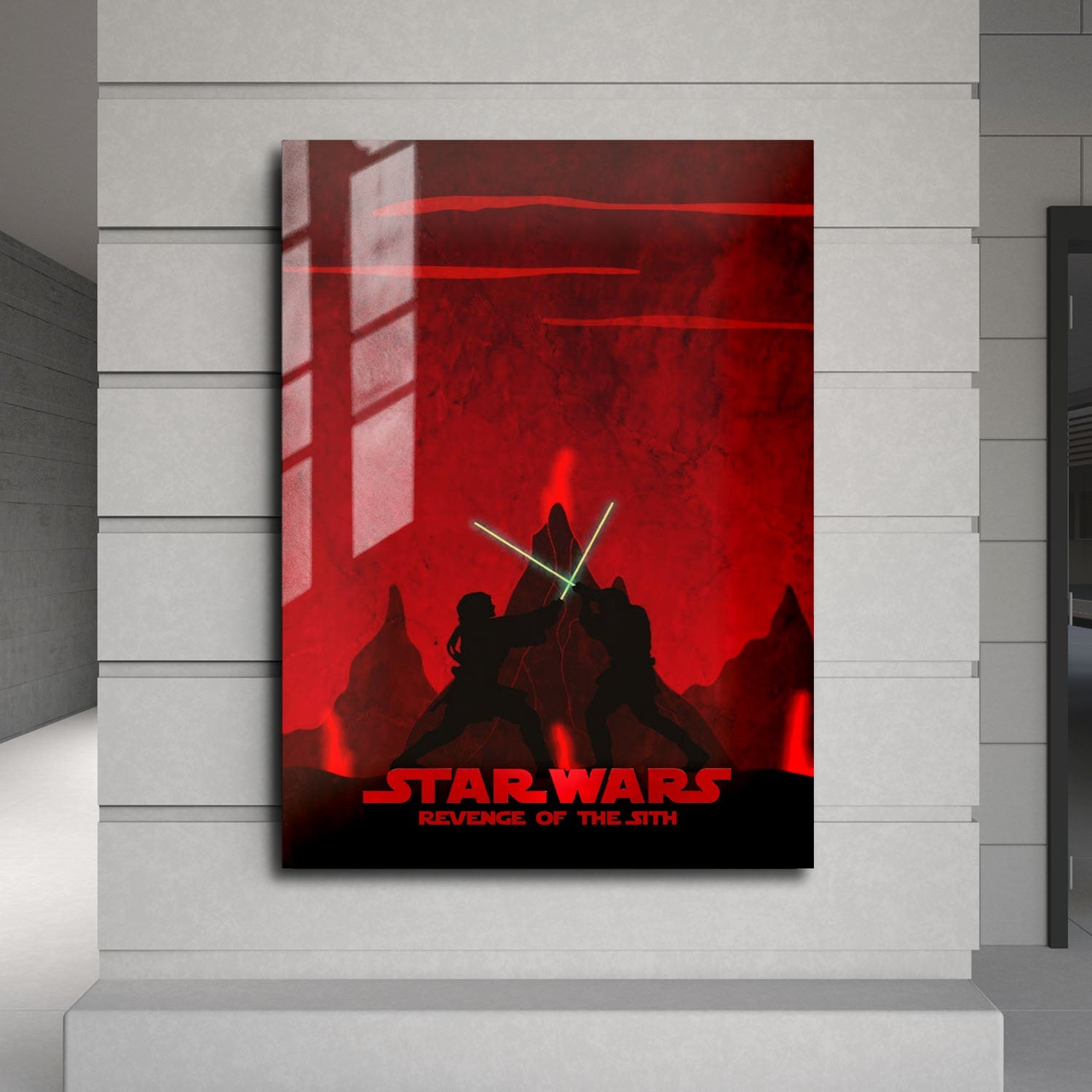 Flex Designs Metal Poster Star Wars Episode III Revenge of the Sith Red Minimalist 24 x 36" Home Goods - Movie 2005 Movie Metal Poster