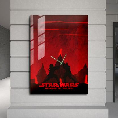 Flex Designs Metal Poster Star Wars Episode III Revenge of the Sith Red Minimalist 24 x 36" Home Goods - Movie 2005 Movie Metal Poster