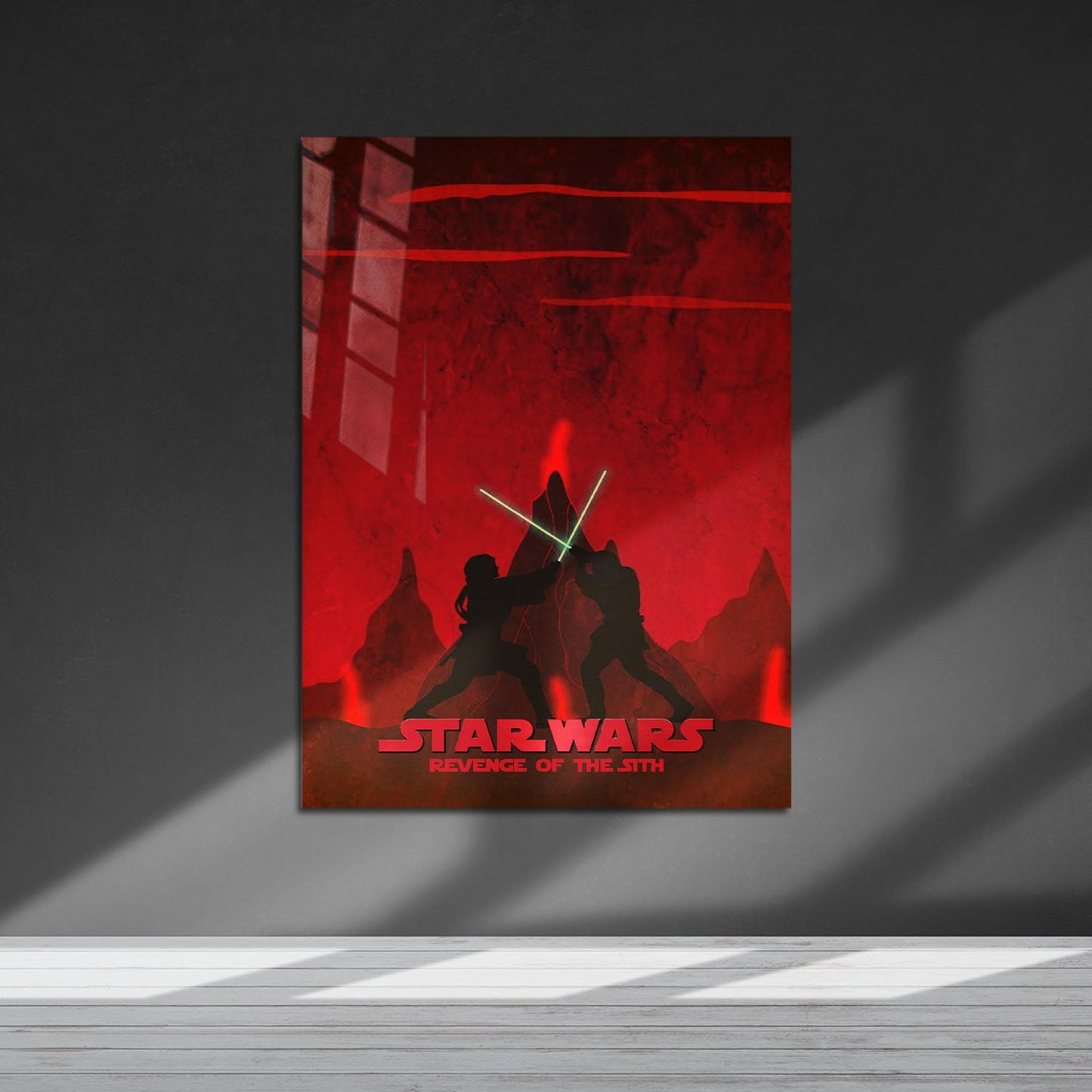 Flex Designs Metal Poster Star Wars Episode III Revenge of the Sith Red Minimalist 5 x 7" Home Goods - Movie 2005 Movie Metal Poster