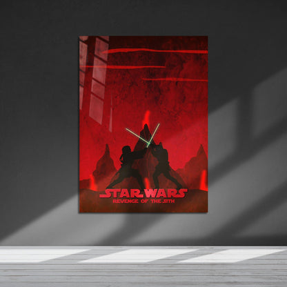 Flex Designs Metal Poster Star Wars Episode III Revenge of the Sith Red Minimalist 5 x 7" Home Goods - Movie 2005 Movie Metal Poster