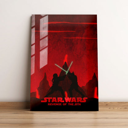 Star Wars Episode III Revenge of the Sith Red Minimalist Movie Metal Poster