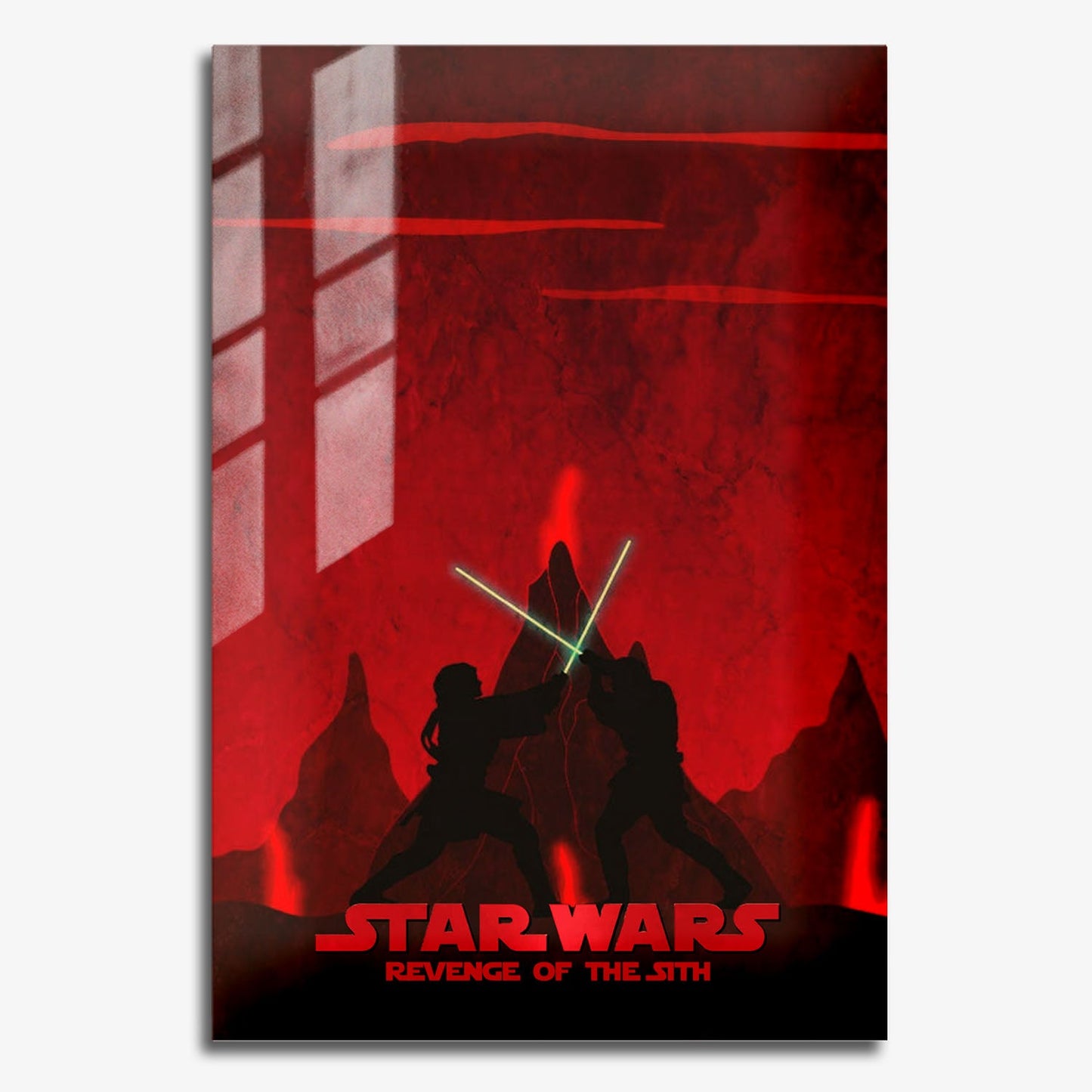 Flex Designs Metal Poster Star Wars Episode III Revenge of the Sith Red Minimalist 11 x 17" Home Goods - Movie 2005 Movie Metal Poster
