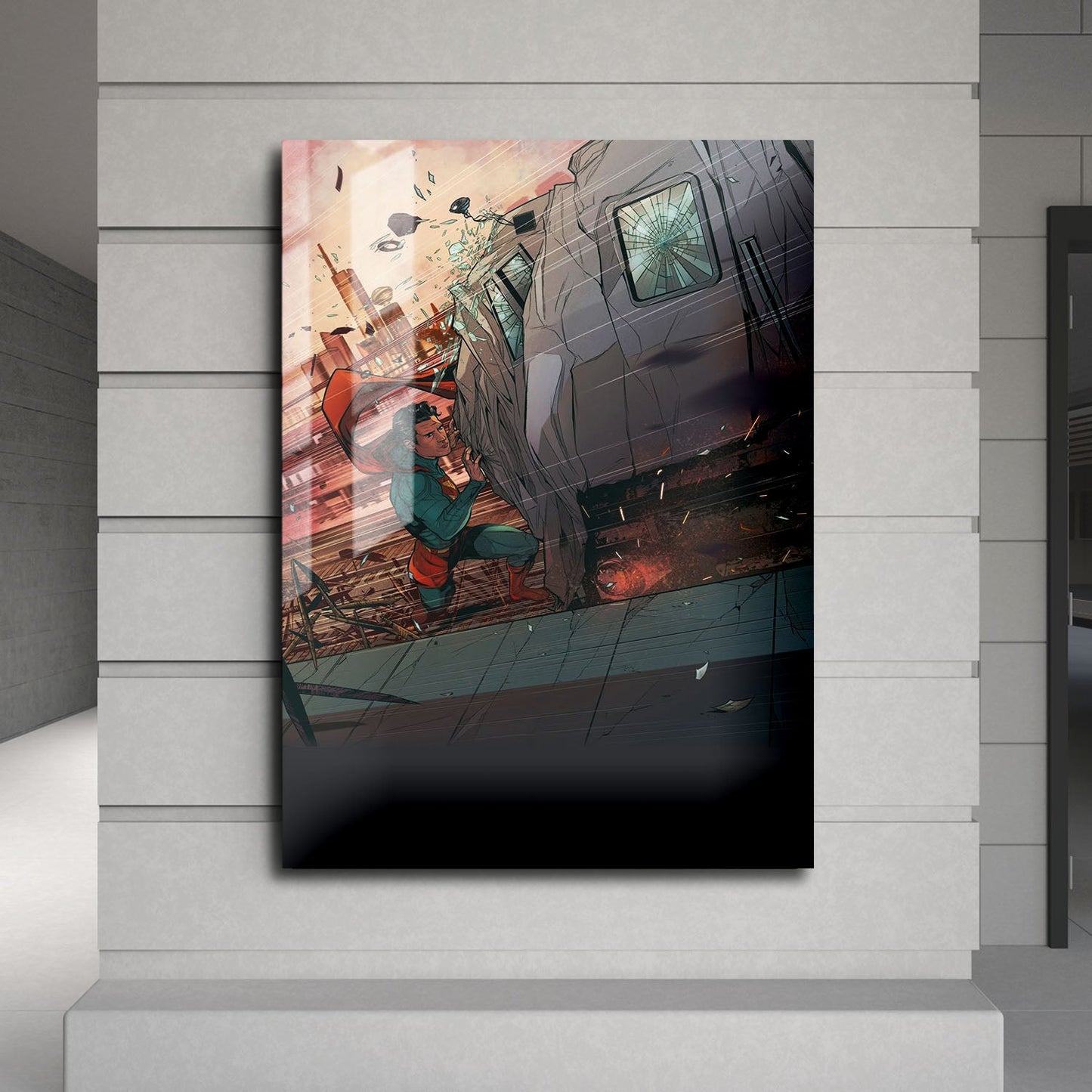 Flex Designs Metal Poster Superman Cartoon 24 x 36" Home Goods - Movie 2006 Movie Metal Poster