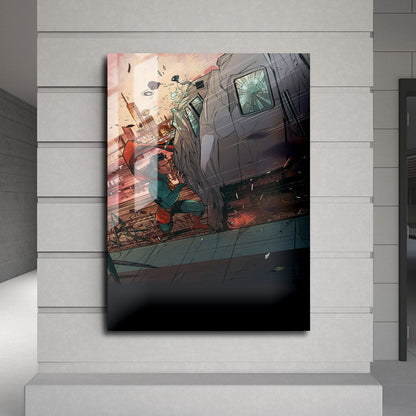 Flex Designs Metal Poster Superman Cartoon 24 x 36" Home Goods - Movie 2006 Movie Metal Poster