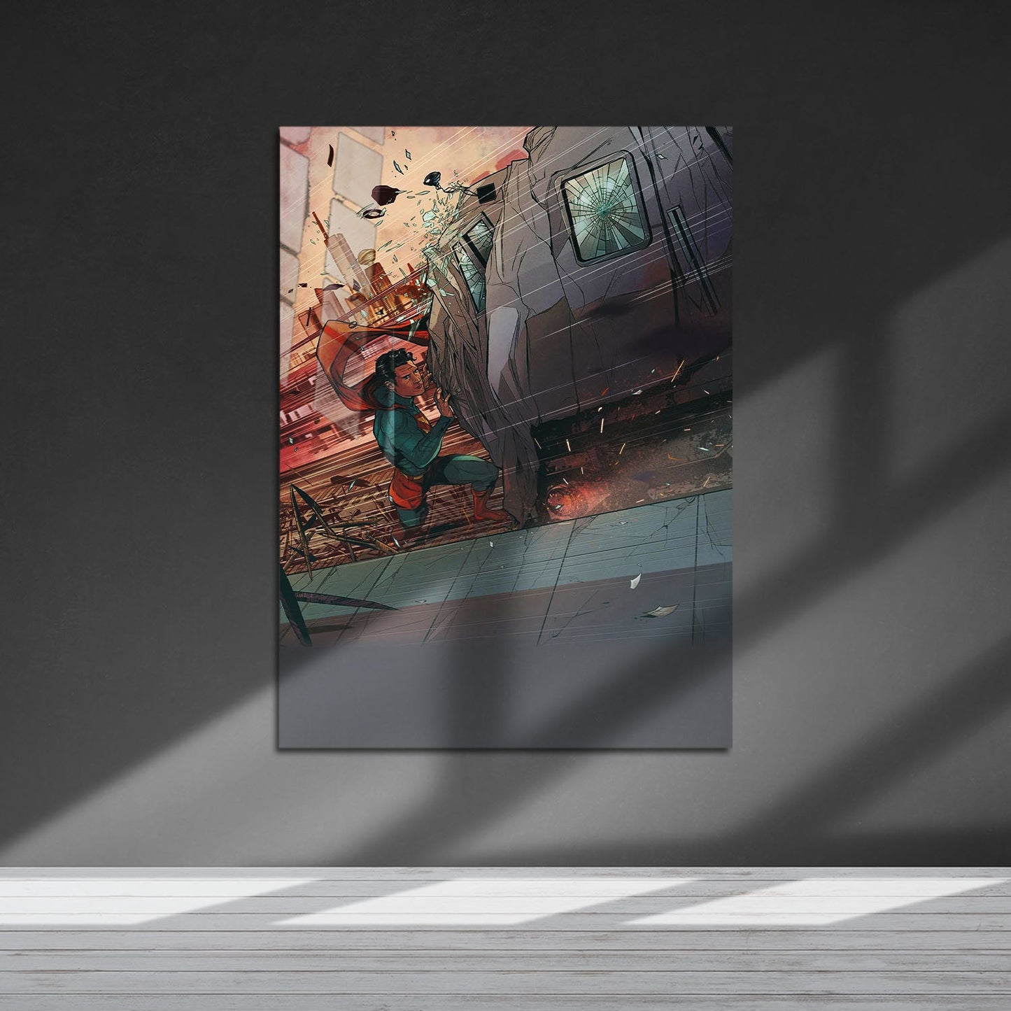 Flex Designs Metal Poster Superman Cartoon 5 x 7" Home Goods - Movie 2006 Movie Metal Poster
