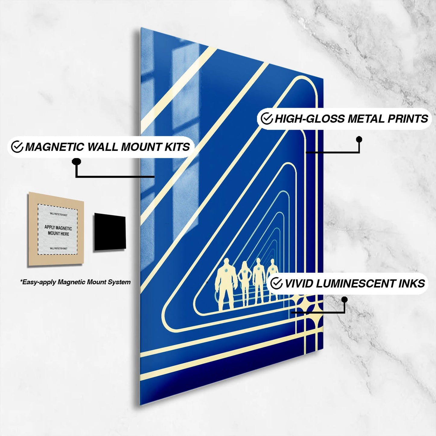 Flex Designs Metal Poster The Fantastic Four First Steps Minimalist 16 x 24" Home Goods - Movie 2025 Movie Metal Poster