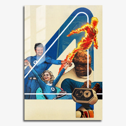 Flex Designs Metal Poster The Fantastic Four First Steps Teaser 11 x 17" Home Goods - Movie 2025 Movie Metal Poster