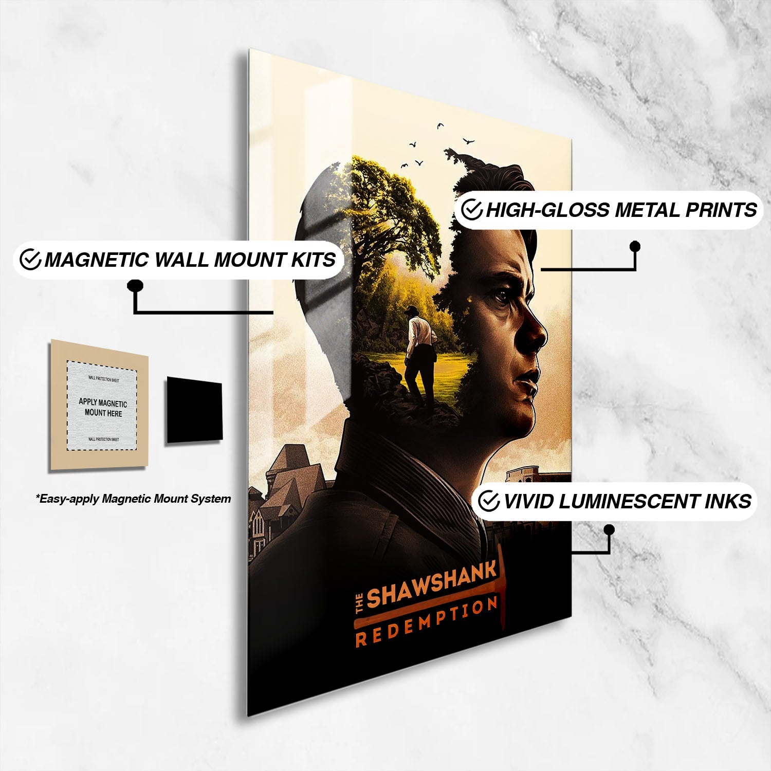 Flex Designs Metal Poster The Shawshank Redemption Alternate 16 x 24" Home Goods - Movie 1994 Movie Metal Poster