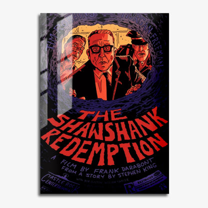 Flex Designs Metal Poster The Shawshank Redemption Cartoon 11 x 17" Home Goods - Movie 1994 Movie Metal Poster