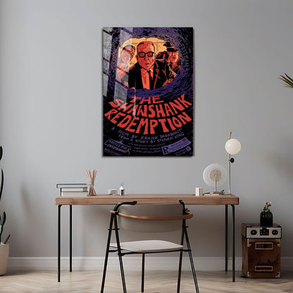 Flex Designs Metal Poster The Shawshank Redemption Cartoon 24 x 36" Home Goods - Movie 1994 Movie Metal Poster