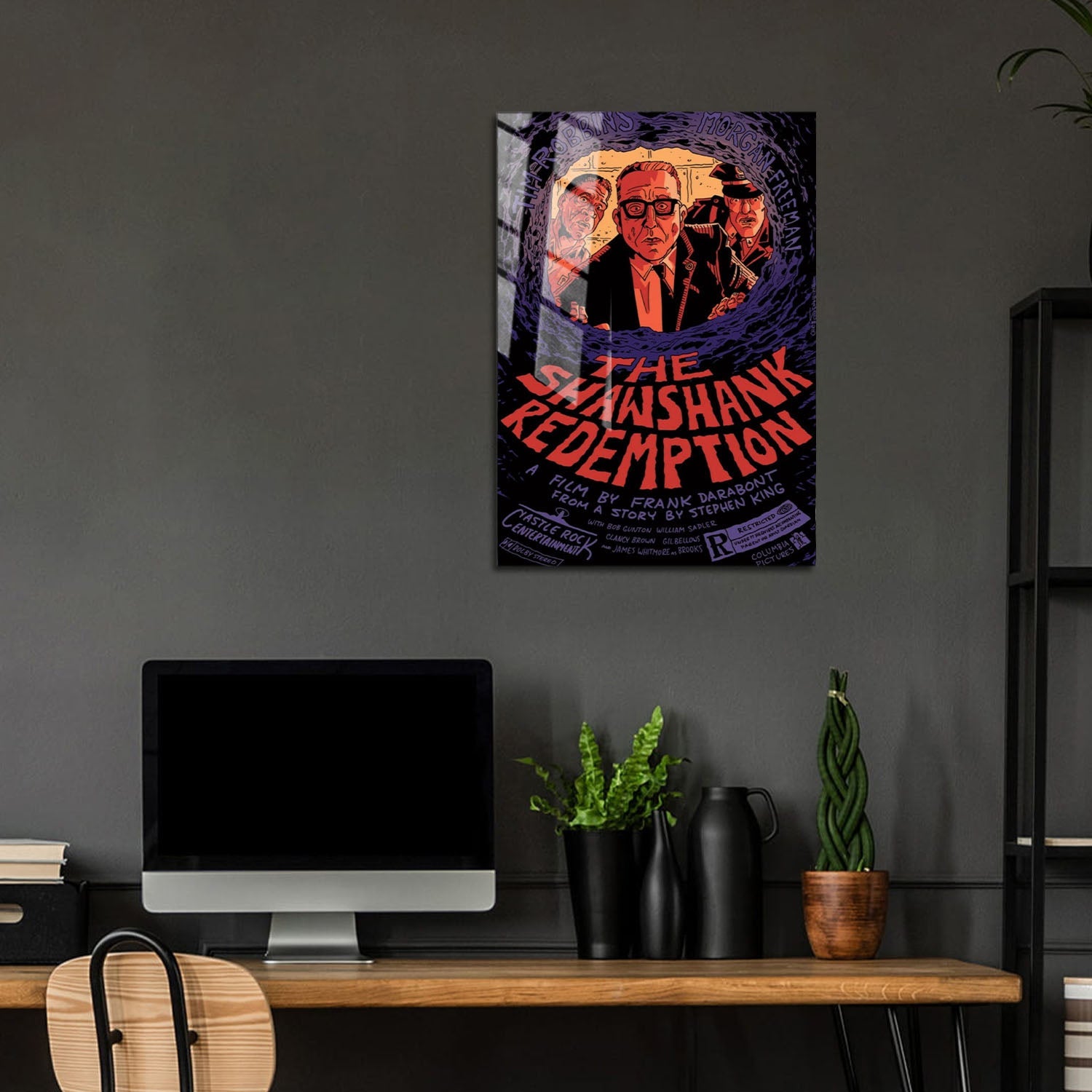 Flex Designs Metal Poster The Shawshank Redemption Cartoon 5 x 7" Home Goods - Movie 1994 Movie Metal Poster