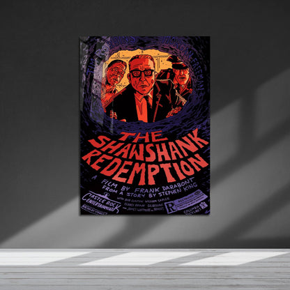 Flex Designs Metal Poster The Shawshank Redemption Cartoon 5 x 7" Home Goods - Movie 1994 Movie Metal Poster