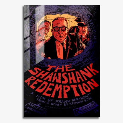 Flex Designs Metal Poster The Shawshank Redemption Cartoon 11 x 17" Home Goods - Movie 1994 Movie Metal Poster