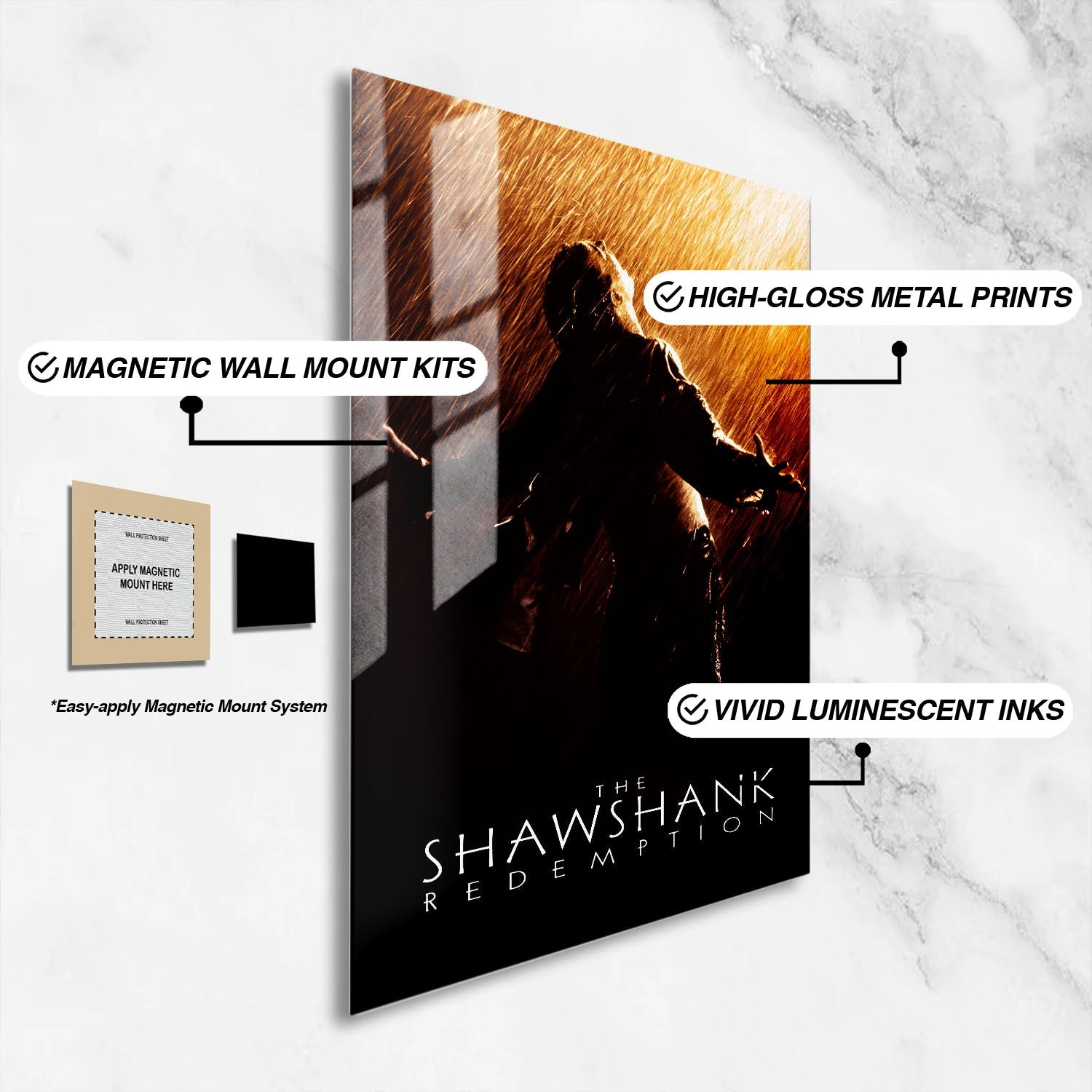 Flex Designs Metal Poster The Shawshank Redemption 16 x 24" Home Goods - Movie 1994 Movie Metal Poster