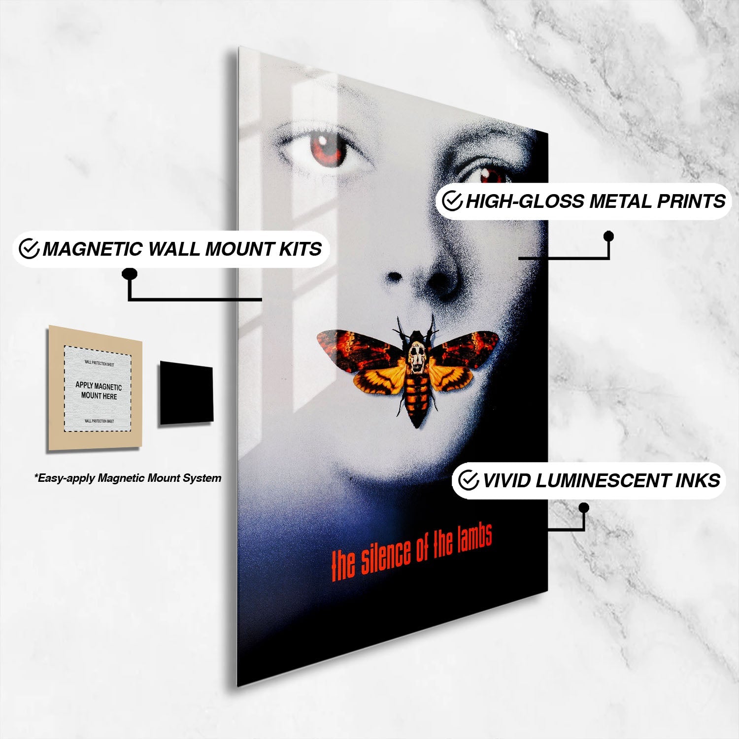 Flex Designs Metal Poster The Silence of the Lambs Cover 16 x 24" Home Goods - Movie 1991 Movie Metal Poster
