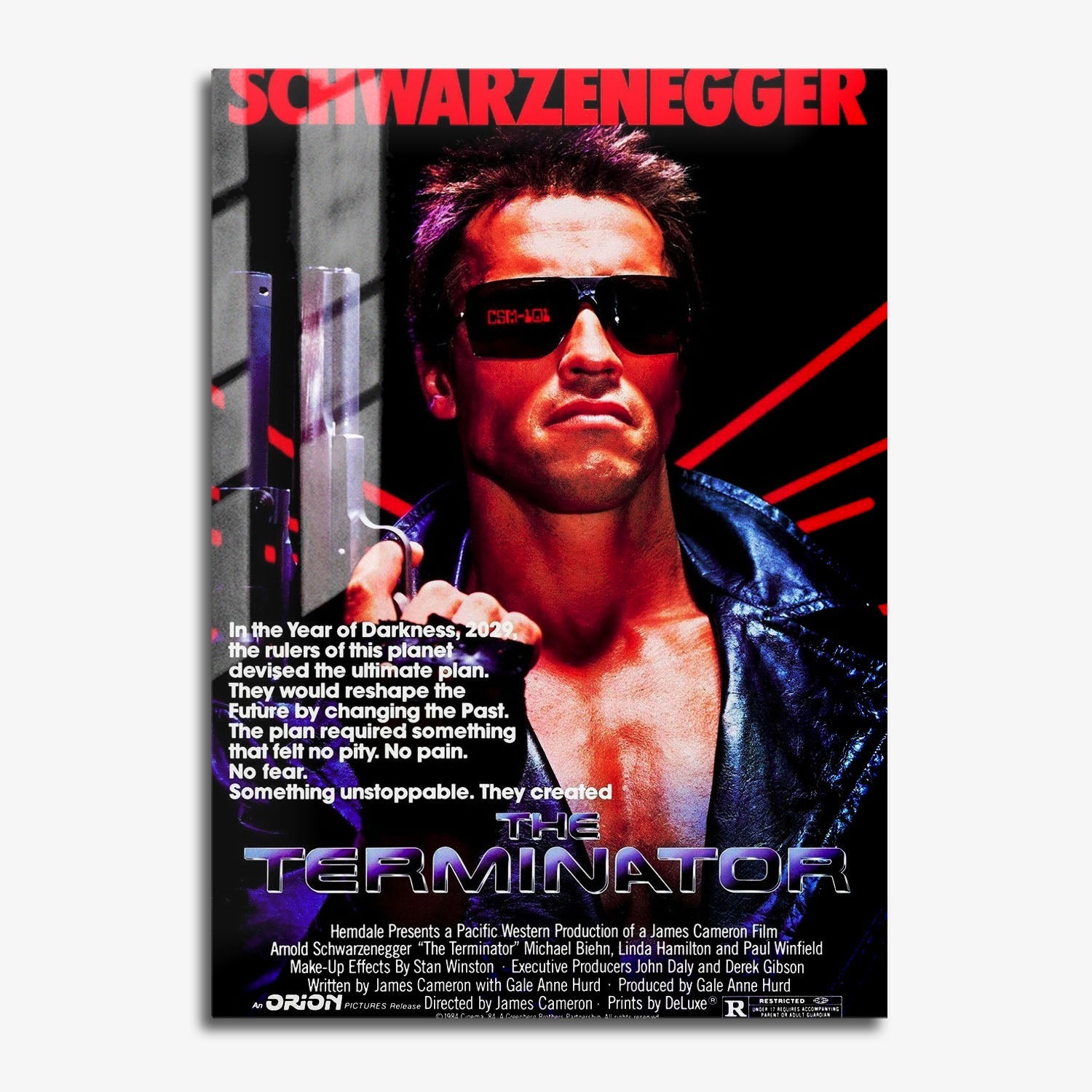 Flex Designs Metal Poster The Terminator Original 11 x 17" Home Goods - Movie 1984 Movie Metal Poster