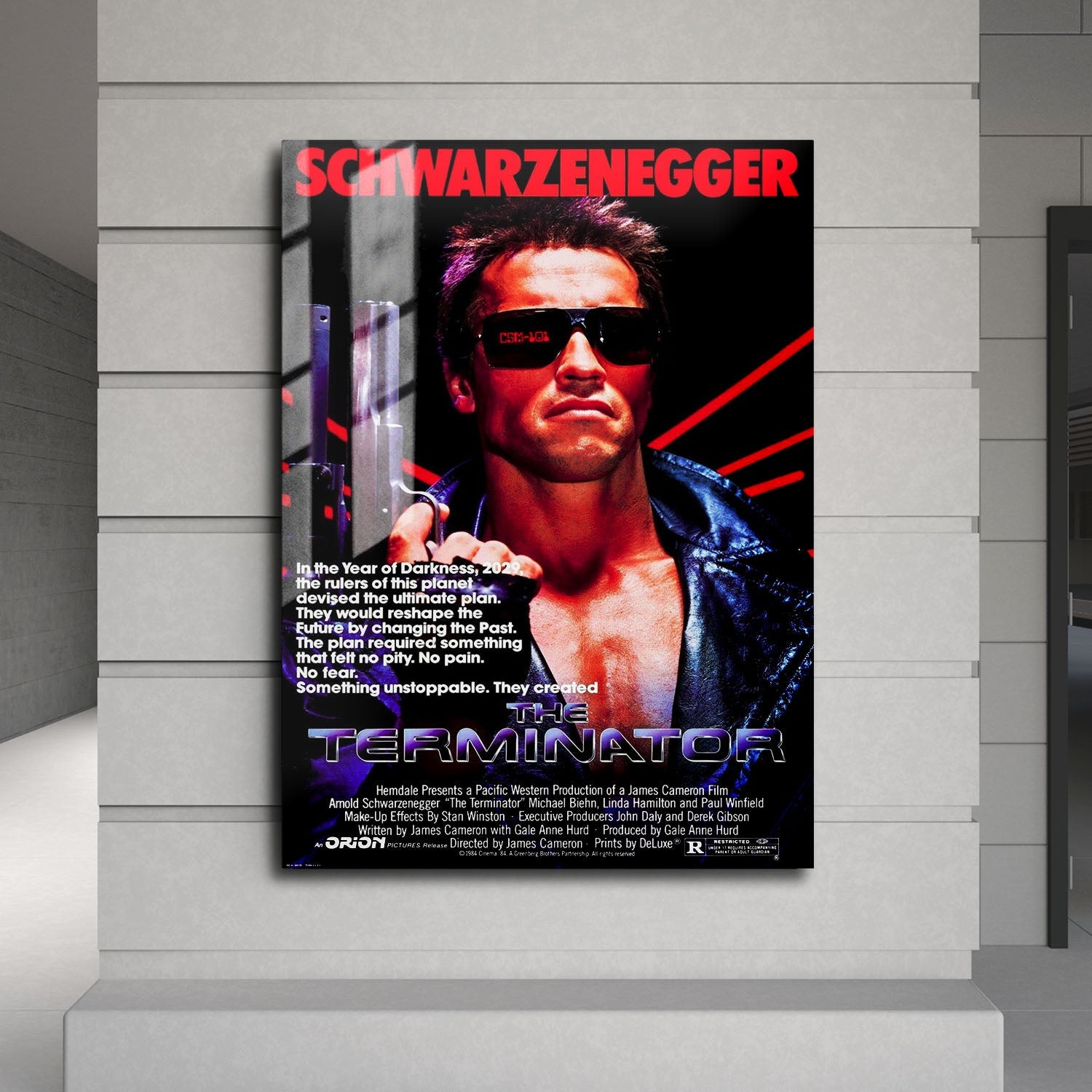 Flex Designs Metal Poster The Terminator Original 24 x 36" Home Goods - Movie 1984 Movie Metal Poster