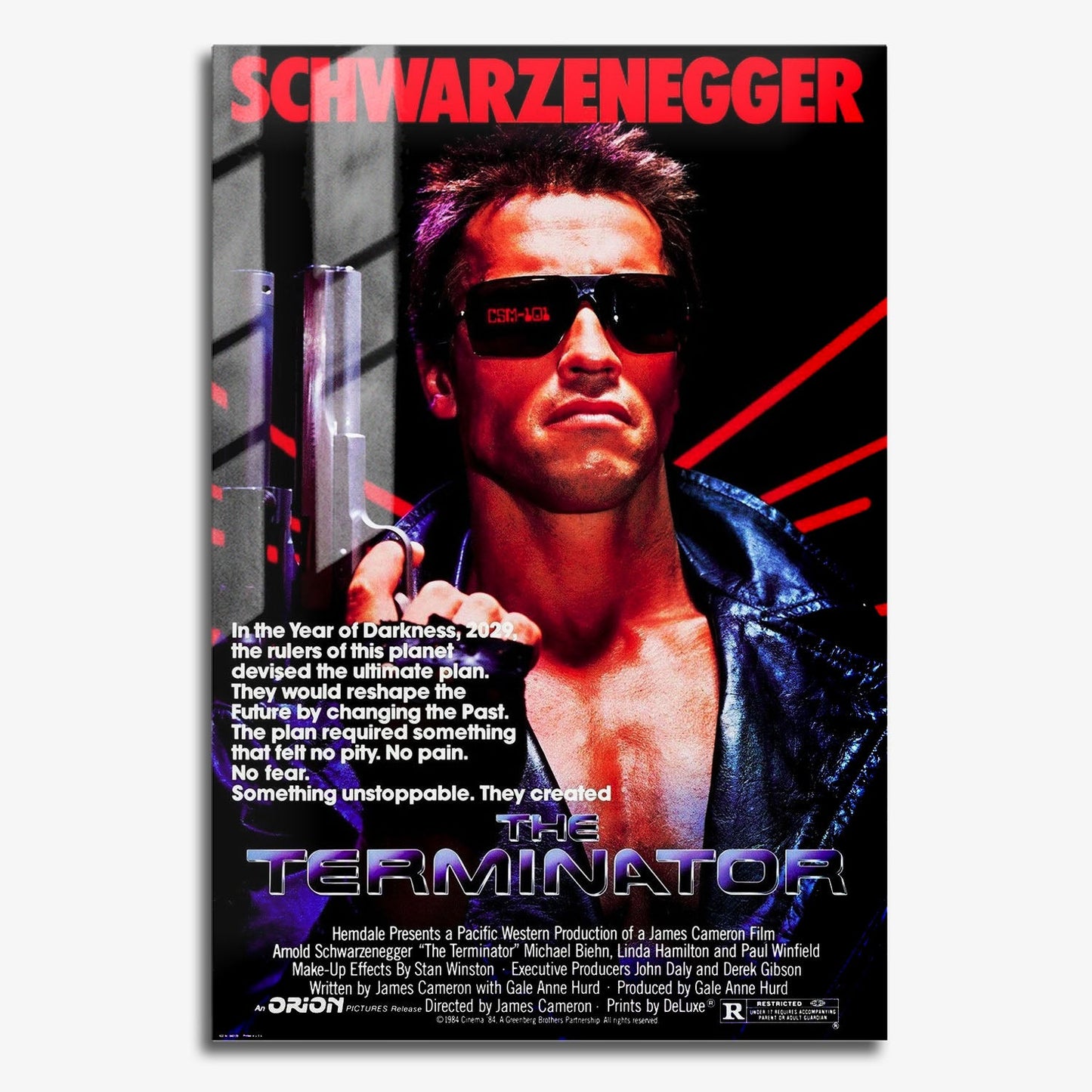Flex Designs Metal Poster The Terminator Original 11 x 17" Home Goods - Movie 1984 Movie Metal Poster