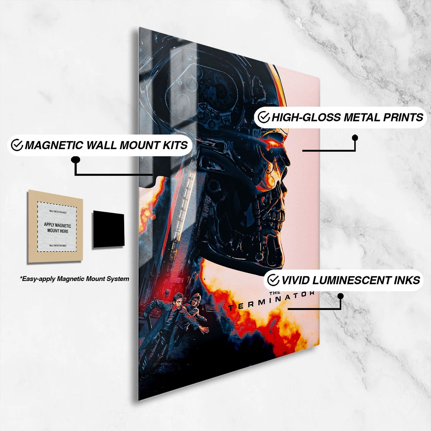 Flex Designs Metal Poster The Terminator Teaser 16 x 24" Home Goods - Movie 1984 Movie Metal Poster