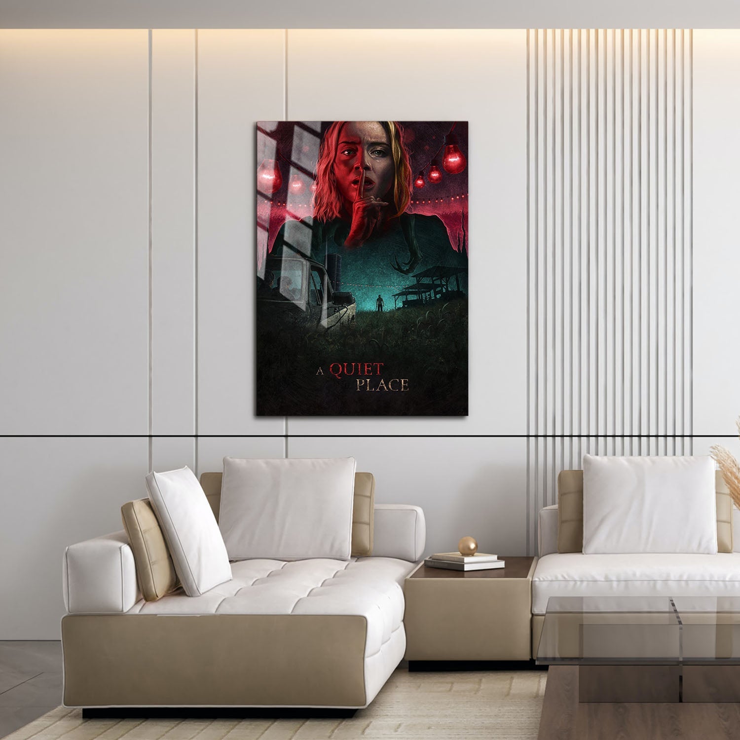 Flex Designs Metal Poster A Quiet Place Cartoon 16 x 24" Home Goods - Movie 2018 Movie Metal Poster
