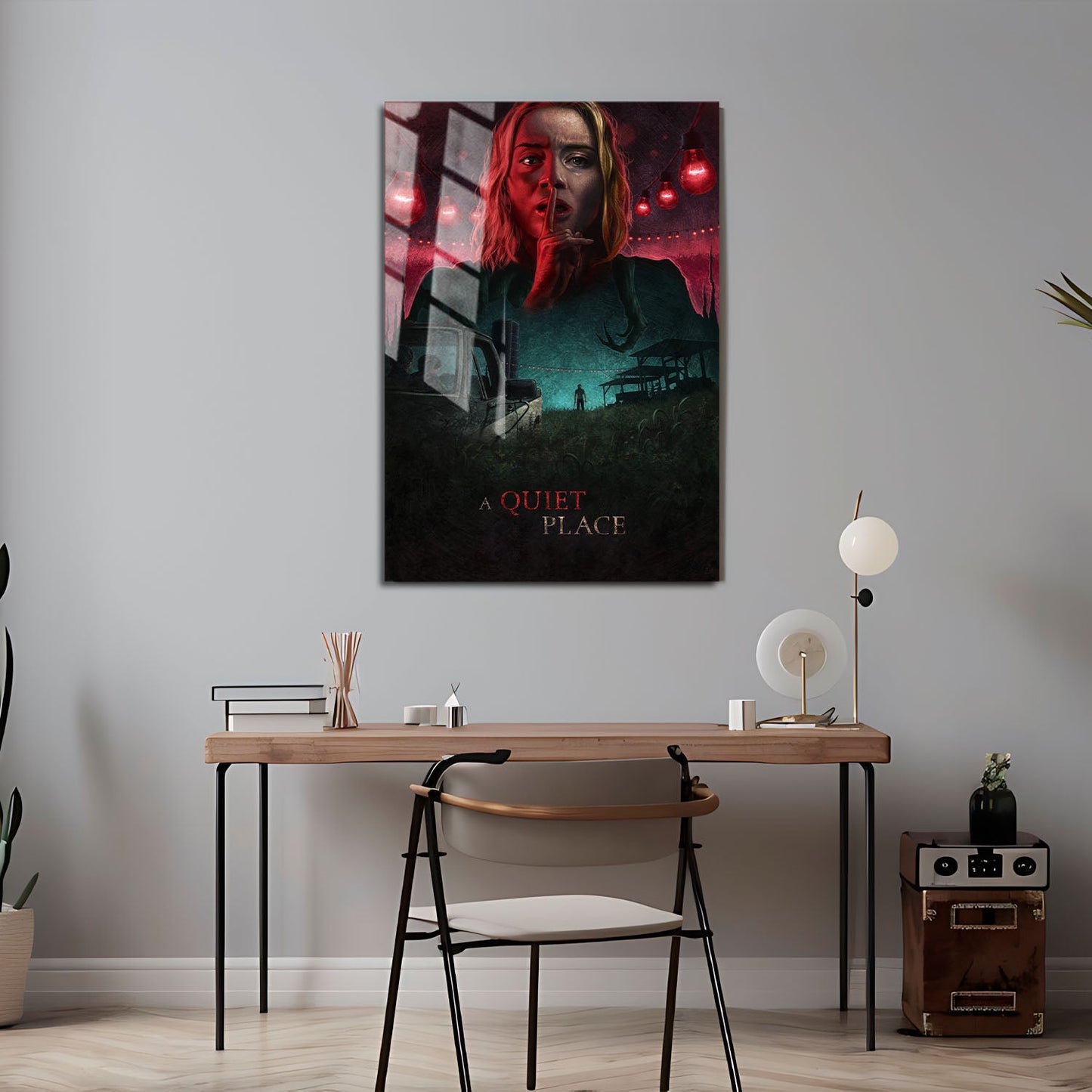 Flex Designs Metal Poster A Quiet Place Cartoon 24 x 36" Home Goods - Movie 2018 Movie Metal Poster
