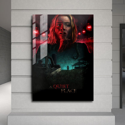 Flex Designs Metal Poster A Quiet Place Cartoon 24 x 36" Home Goods - Movie 2018 Movie Metal Poster