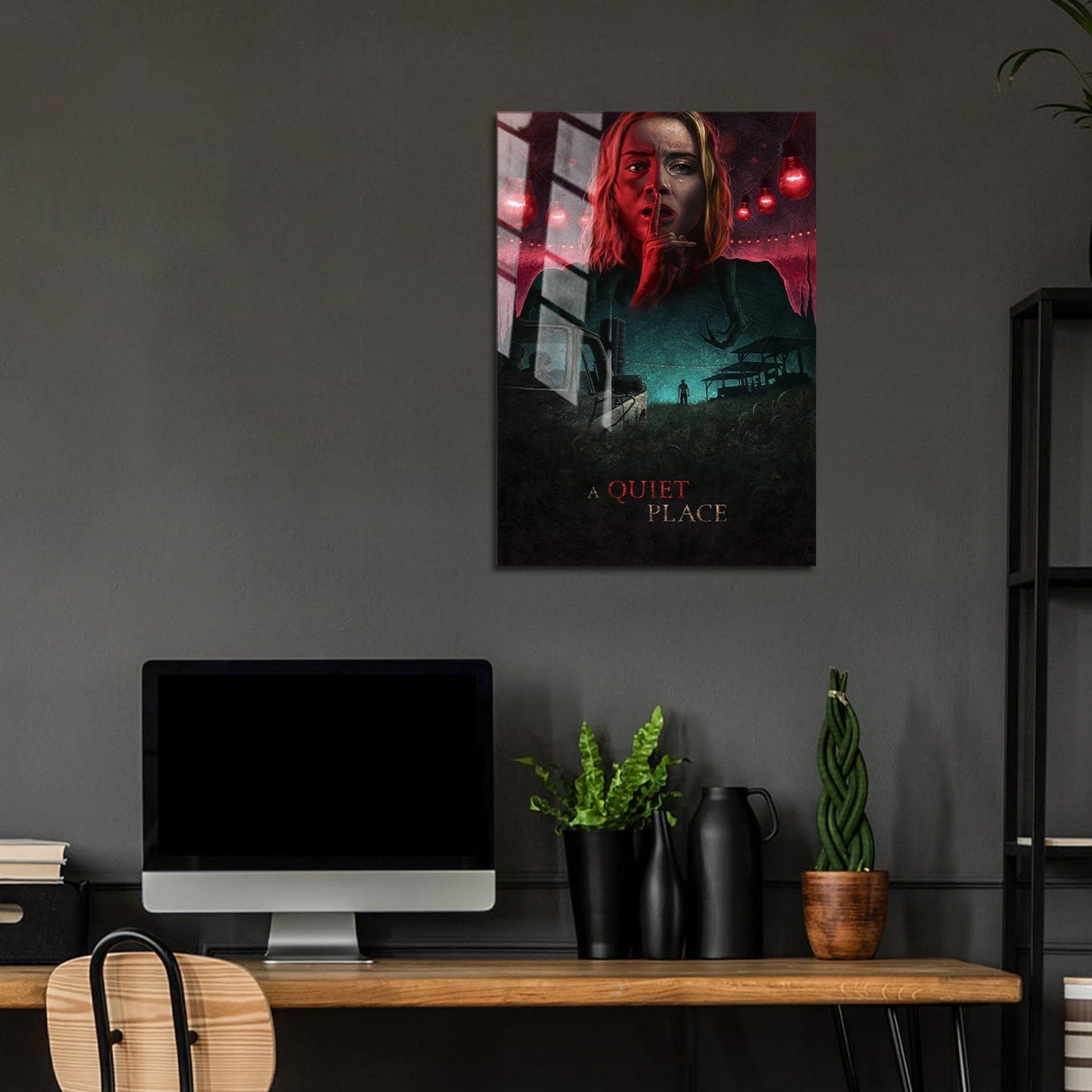 Flex Designs Metal Poster A Quiet Place Cartoon 5 x 7" Home Goods - Movie 2018 Movie Metal Poster