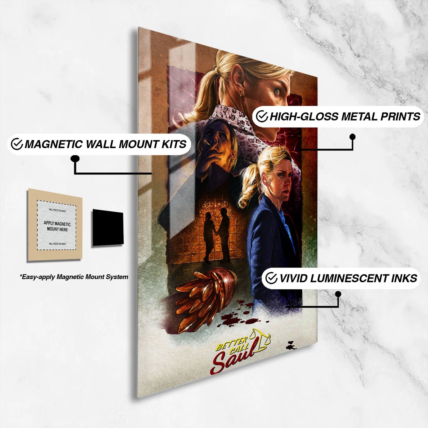 Flex Designs Metal Poster Better Call Saul Cartoon 16 x 24" Home Goods - TV Show 2015 TV Show Metal Poster