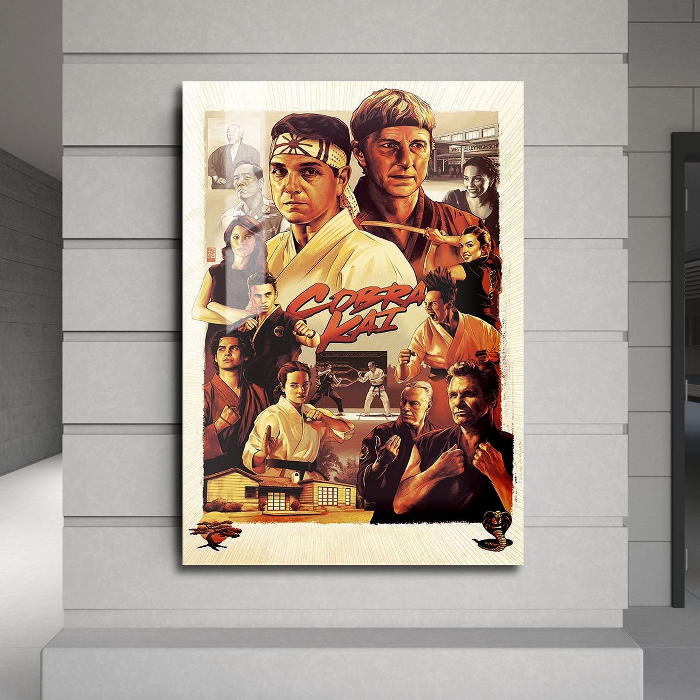 Flex Designs Metal Poster Cobra Kai Sketch 24 x 36" Home Goods - TV Show 2018 TV Show Metal Poster