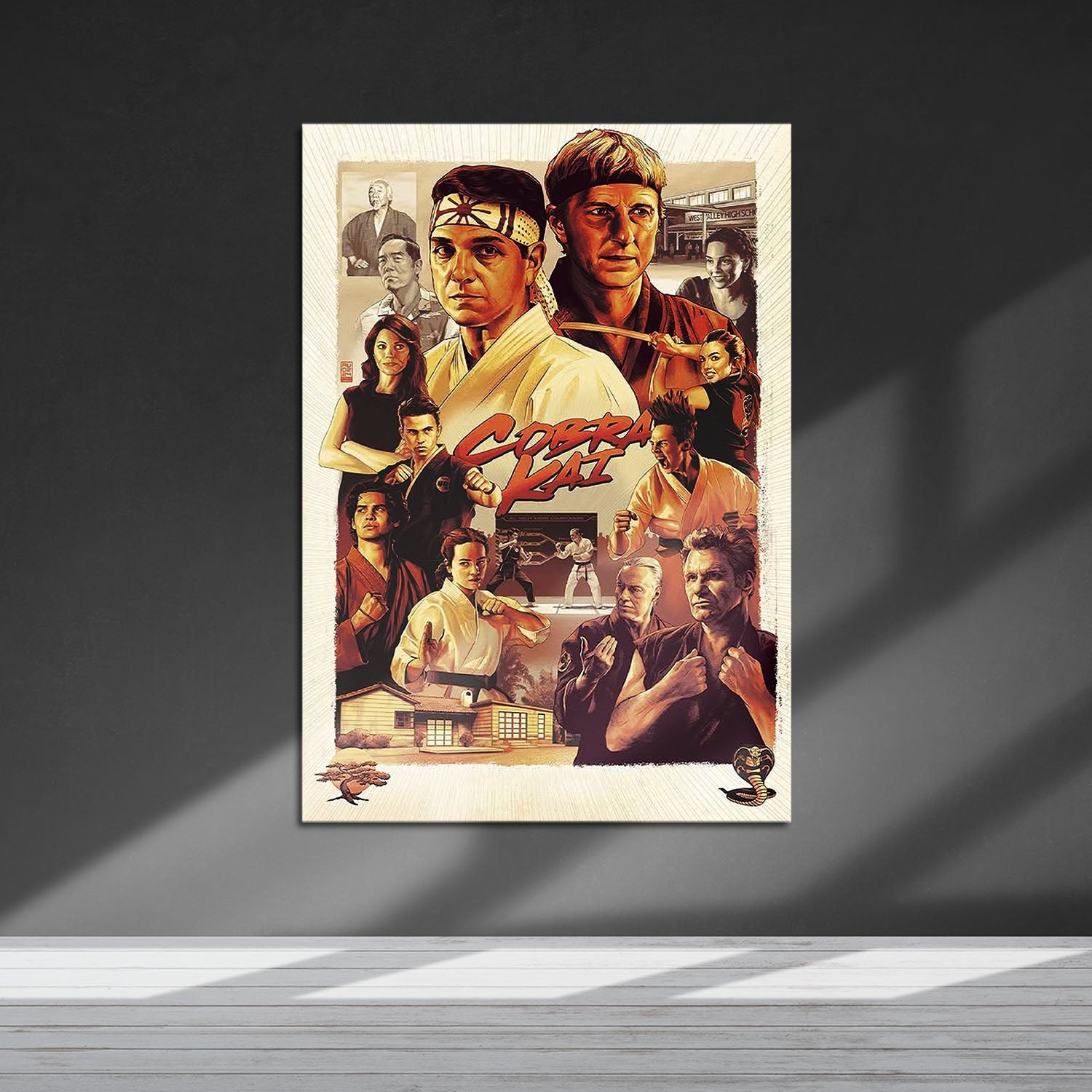 Flex Designs Metal Poster Cobra Kai Sketch 5 x 7" Home Goods - TV Show 2018 TV Show Metal Poster