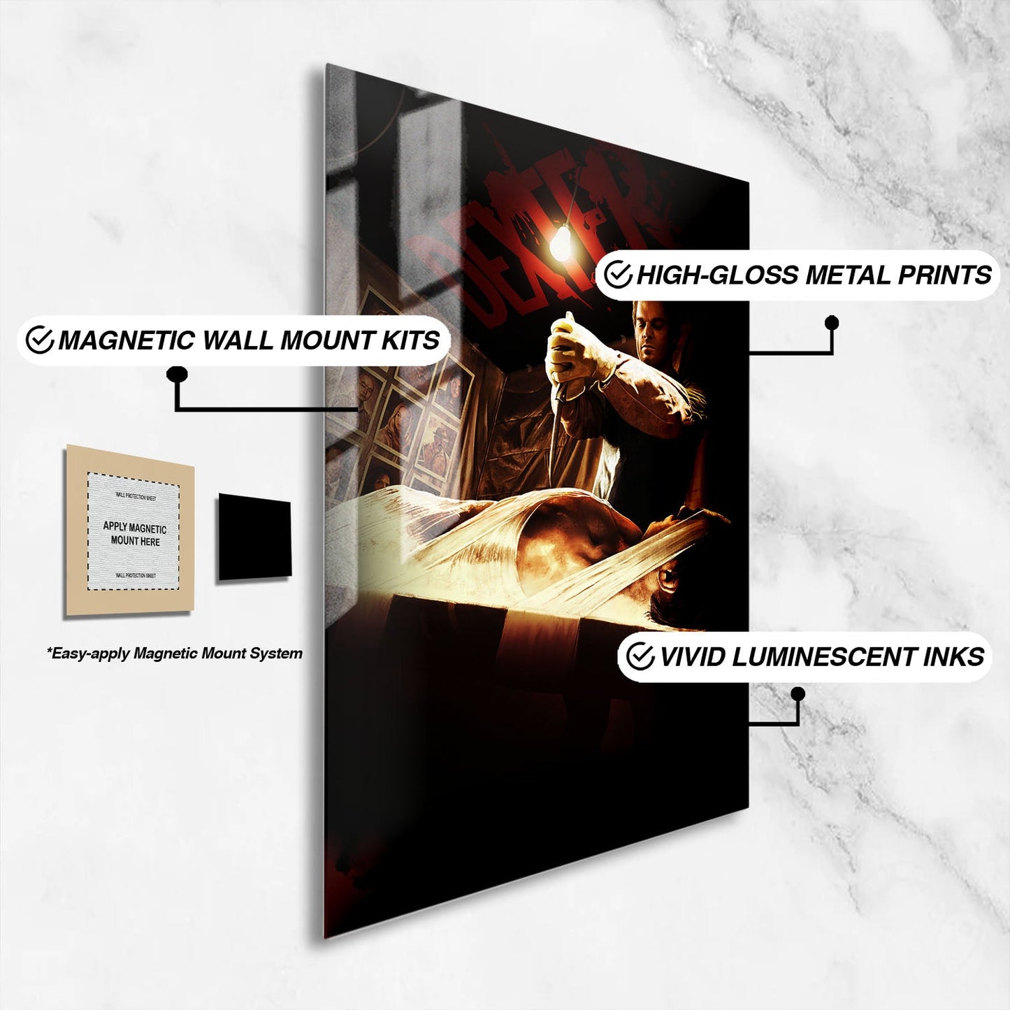 Flex Designs Metal Poster Dexter Key Visual 16 x 24" Home Goods - TV Show 2006 TV Show Metal Poster